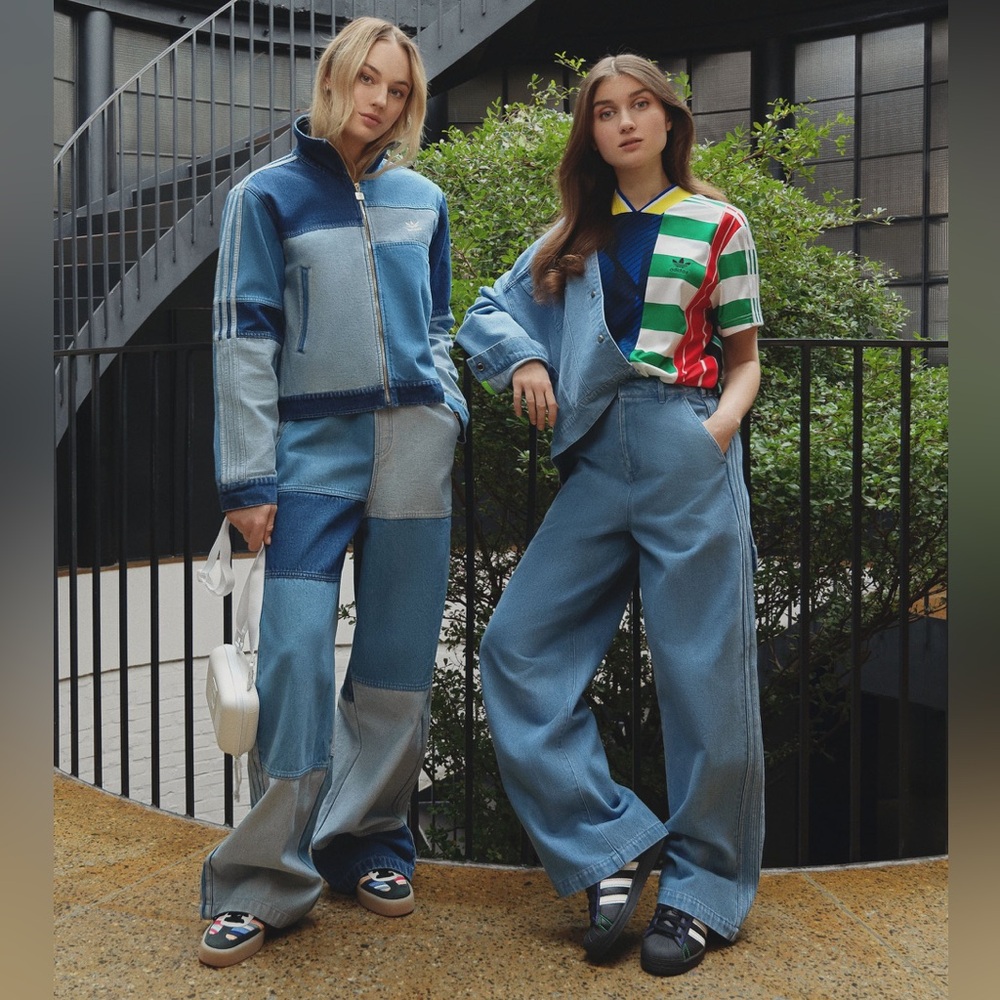 Deadstock Adidas X KSENIASCHNAIDER Denim Patchwork Track Jacket Small NWT - Picture 7 of 10